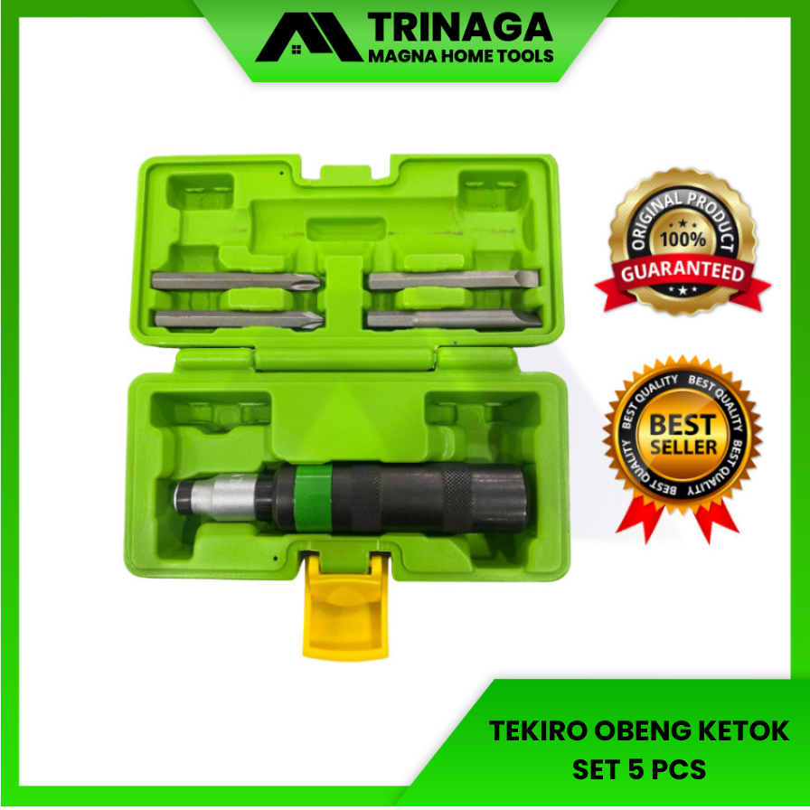 TEKIRO OBENG KETOK SET  BOX 5PCS / TEKIRO OBENG KETOK SET 5 PCS IMPACT DRIVER SCREWDRIVER /