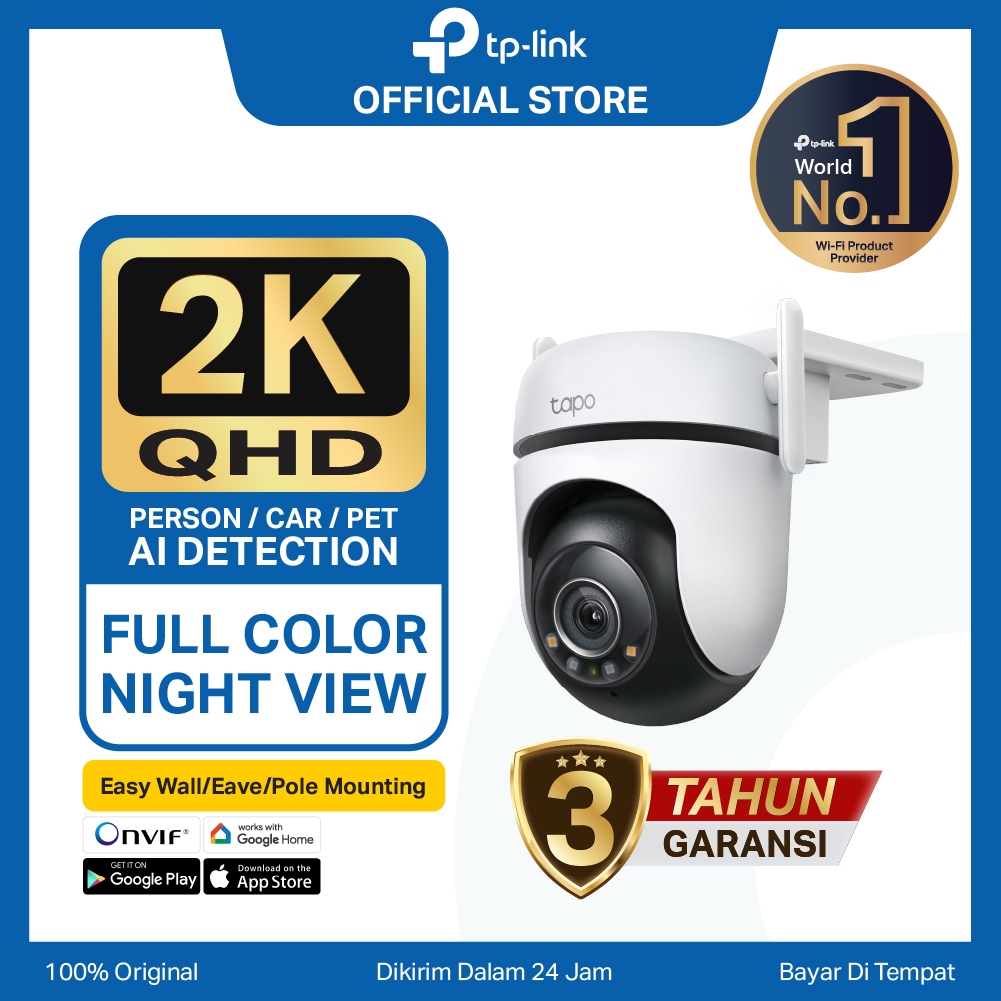 TP-Link Tapo C520WS | 2.5K Kamera CCTV Outdoor | PTZ 4MP WiFi Camera | 2K QHD | IP66 Waterproof