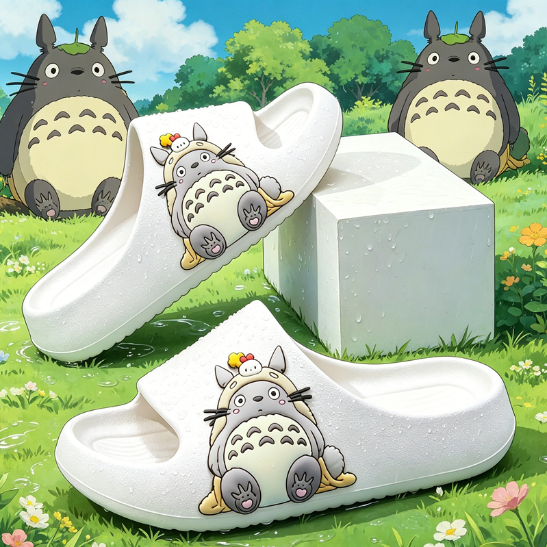 Sandal Anak Besar Karakter Totoro Lucu EVA Lembut Anti Slip Sandal Rumah Indoor Ukuran 24-35