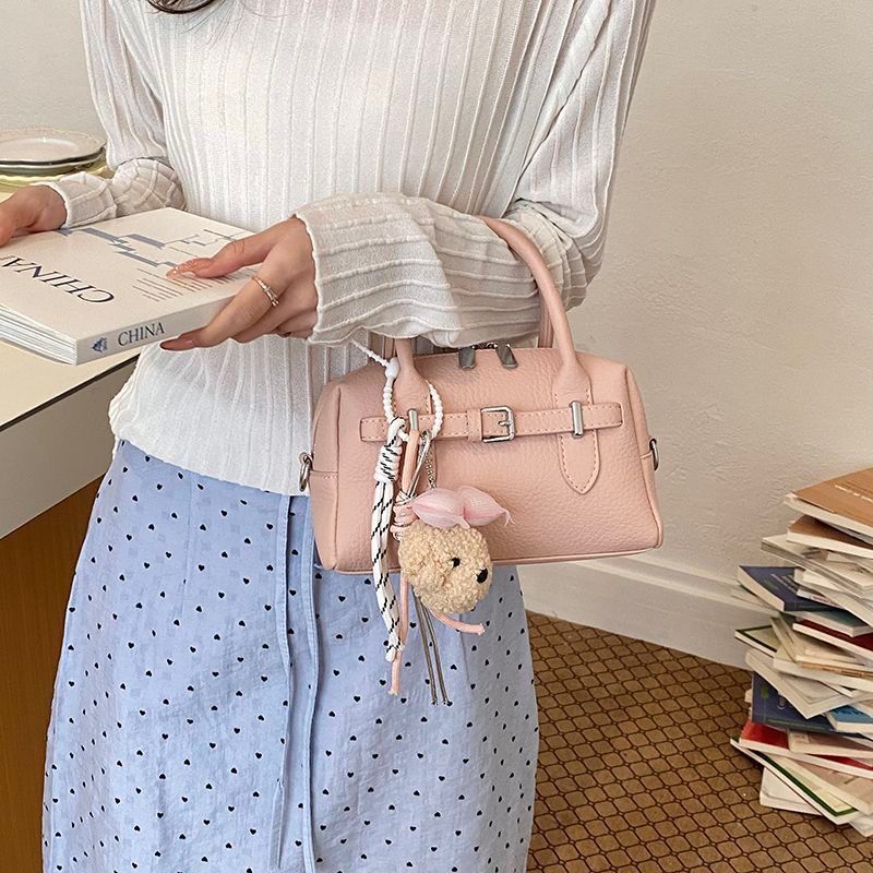 CL7658 TAS BOSTON WANITA KOREAN LOOK FREE GANTUNGAN DOGGY TASSEL GEMAS TAS SELEMPANG IMPORT