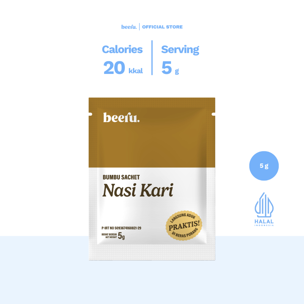 Beeru Bumbu Sachet Beras Porang Rasa Nasi Kari - Non MSG