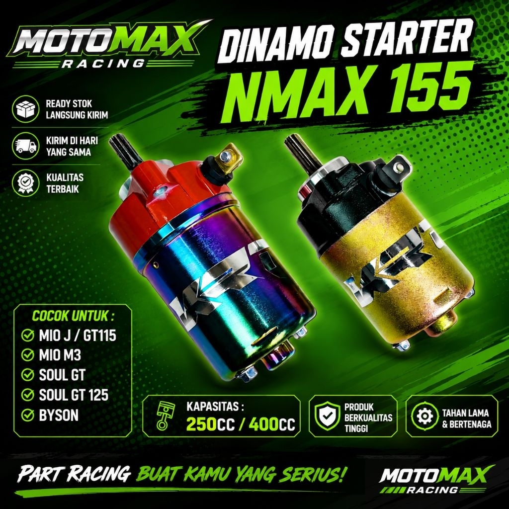 DINAMO STARTER BORE UP KRT YAMAHA NMAX AEROX 155 MIO J MIO GT M3 FILANO FAZZIO BYSON FI 250CC 400CC