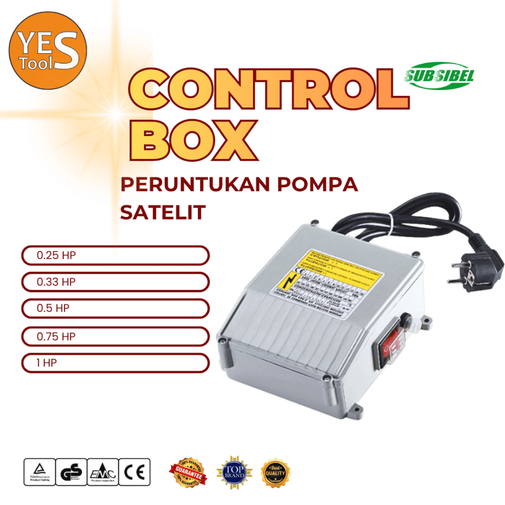 Yes-Tool Control Box Pompa Satelit 0.25HP - 0.33HP - 0.5HP - 0.75HP - 1HP Control Box Pompa Submersi
