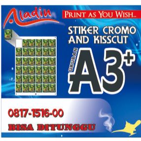 Stiker Label Cromo Uk A3+ Plus Kisscut Plus Laminating
