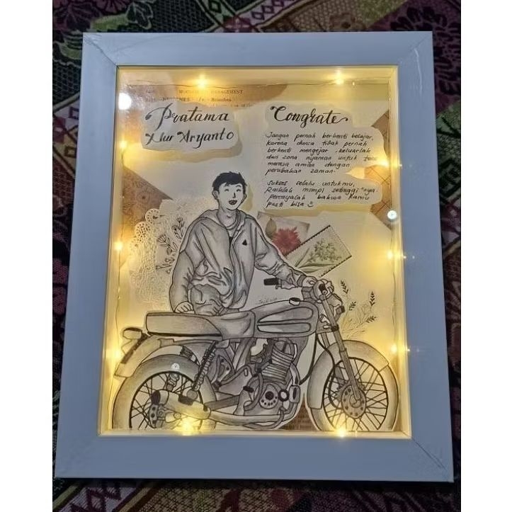 Frame Sketsa 3D + LED