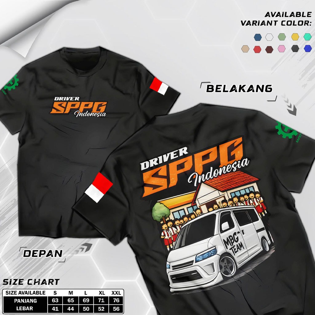DRIVER SPPG - KAOS DRIVER - COMBED 40S - TIPIS ADEM - KAOS WANITA - KAOS PRIA - KAOS TRUK - KAOS DRI