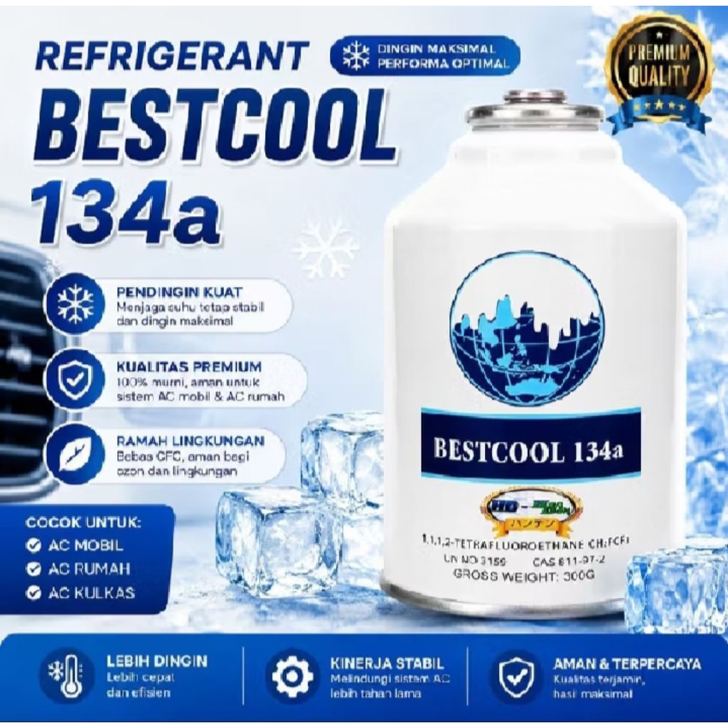 Freon HD 134a 300g, Freon 134, Freon 134 murah, Freon Mobil, Freon Kulkas, Freon HD, Freon Kaleng, F