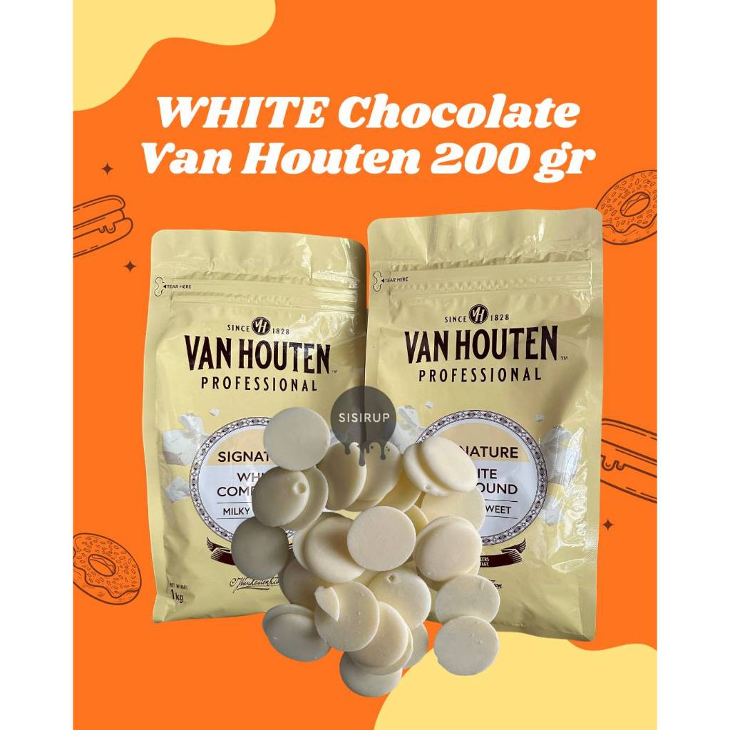 Van Houten WHITE 200 GR / Coklat Coin / Koin / WHITE Compound / Vanhouten / Van Houten Professional