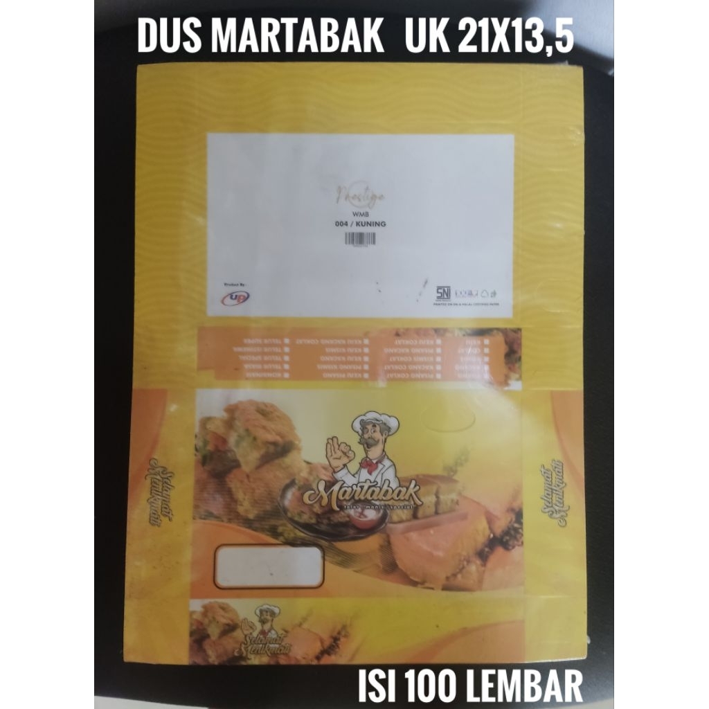 1 Pack Dus Martabak / Kotak Dus Martabak 21x13,5 100 Lembar
