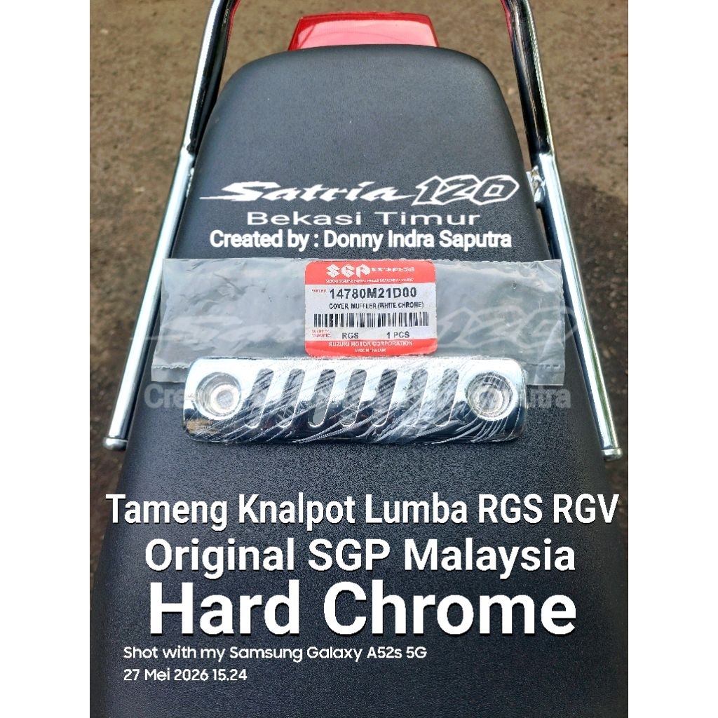 Cover Tameng Knalpot Suzuki Satria Lumba RSG RGV Akira 120 Original Malaysia Hard Chrome