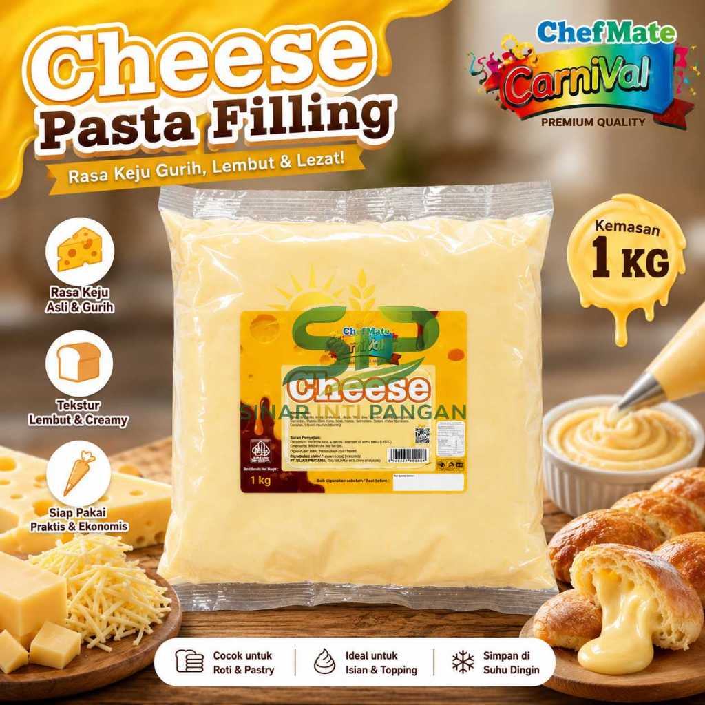 Chefmate Pasta Filling Cheese Selai Isian Rasa Keju Lembut Gurih Creamy Bahan Roti Manis Bakpao 1kg