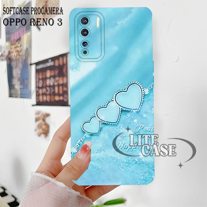 Case procamera Oppo Reno 3 4G - Oppo A91 Lentur Motif love cute Fashion Case Aesthetic