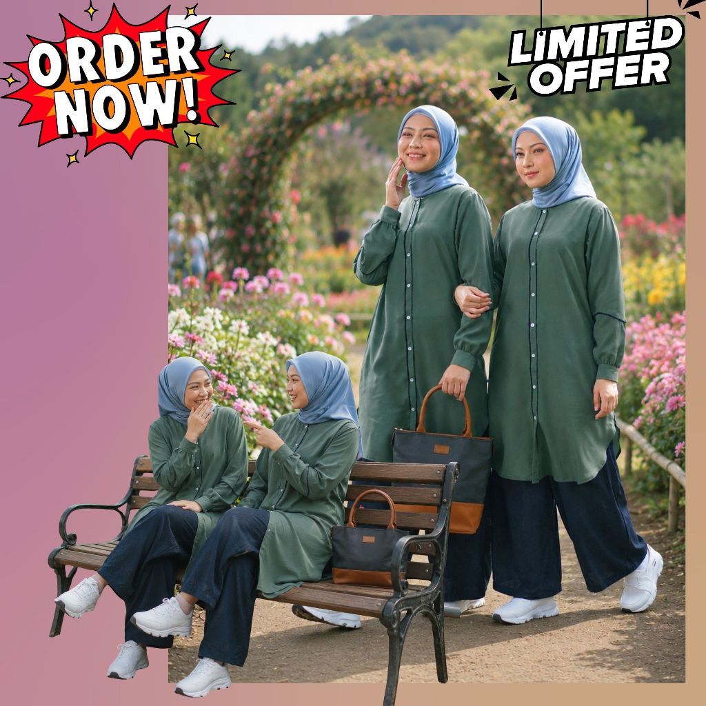 Atasan Tunik Jumbo Wanita Kekinian NIBRAS  Group YOUTH INSPIRE YINS ITU 74 GREY