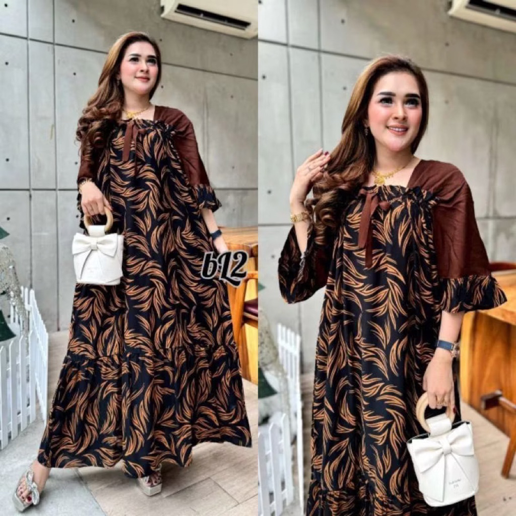 Dress fuji andin daster arab jumbo semata kaki motif polos daster kekinian Terbaru