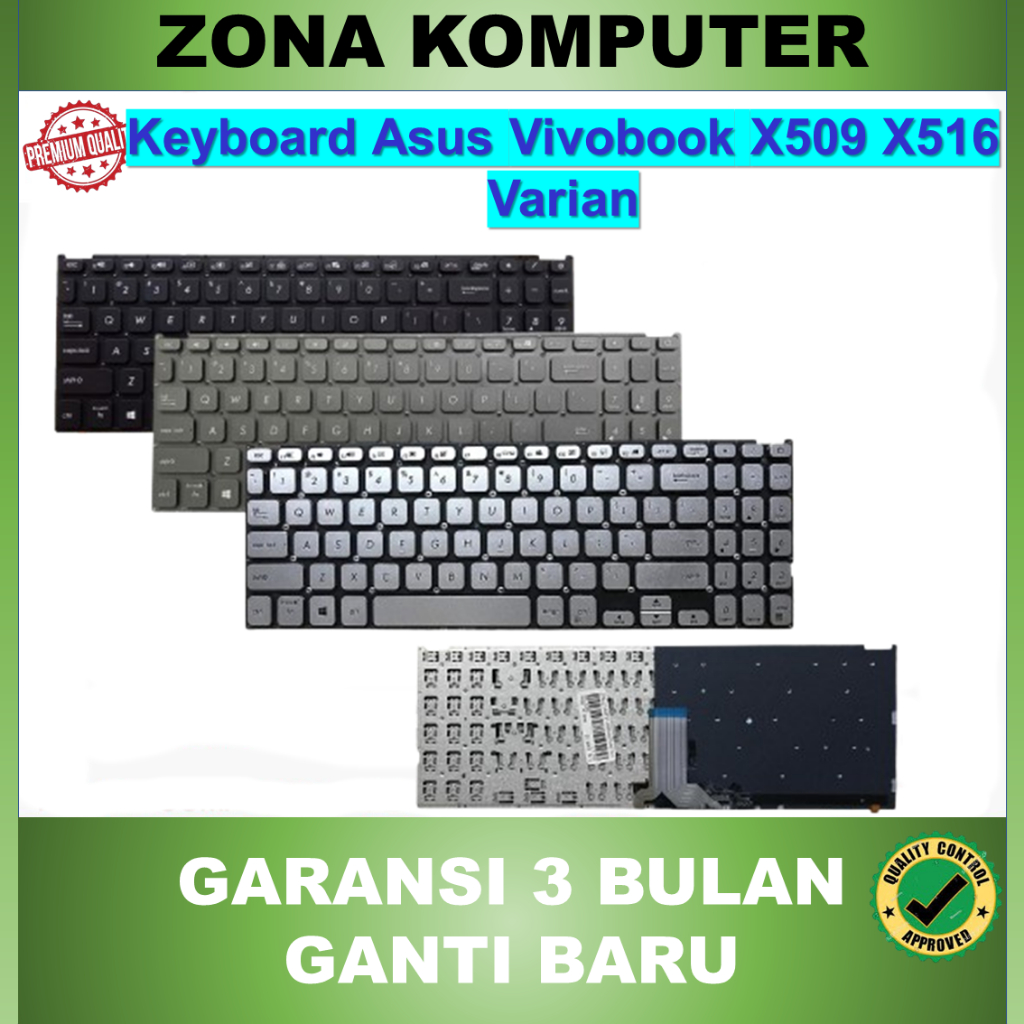 Keyboard Asus Vivobook 15 X509 X516 FL8700FB M509 M509BA M509D M509DA M509DJ M509DL Silver Backlight