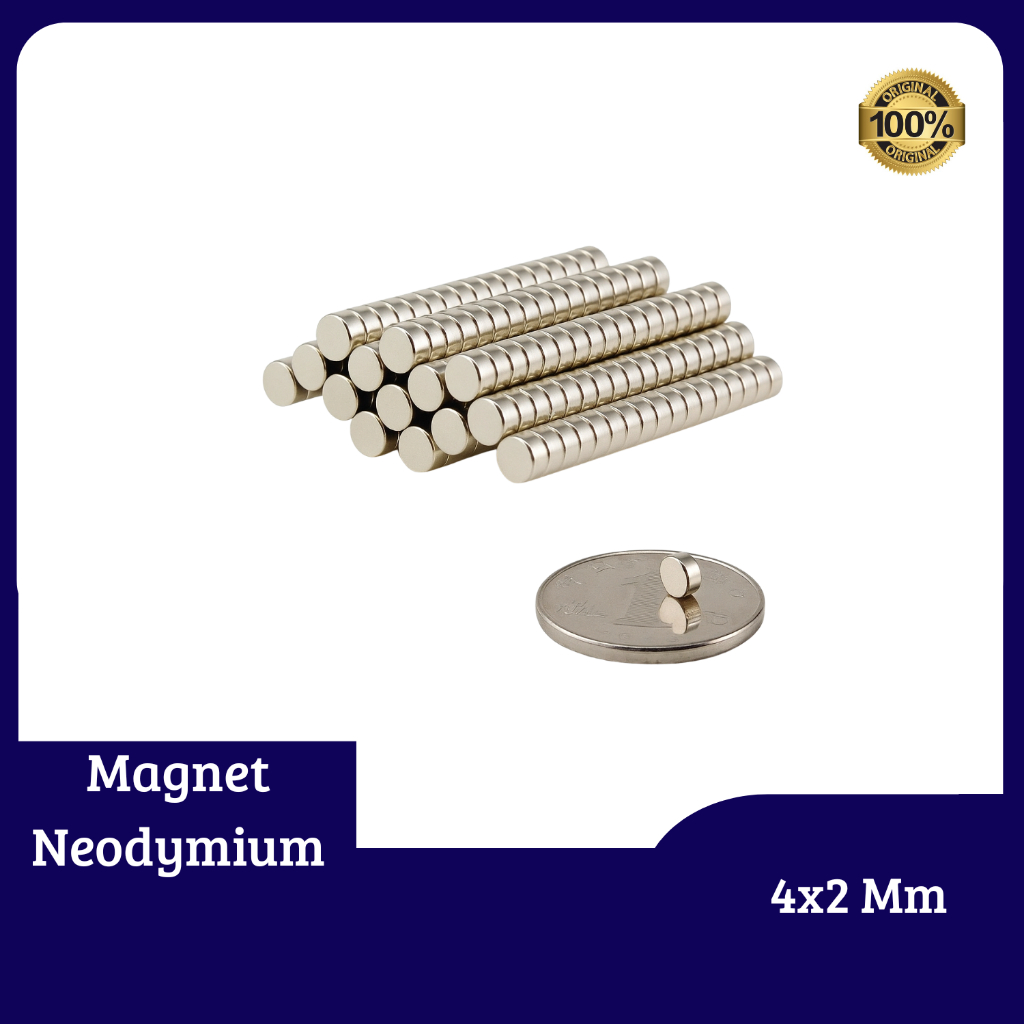 Magnet Neodymium Bulat 4x2 mm 4x2mm 4 x 2 mm 4mm x 2mm 4*2 mm 4*2mm