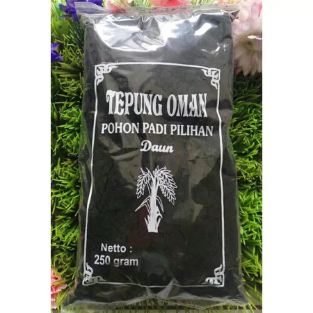 Tepung Oman Abu Merang Pewarna Dawet Tepung Padi Merang Pewarna Hitam Alami