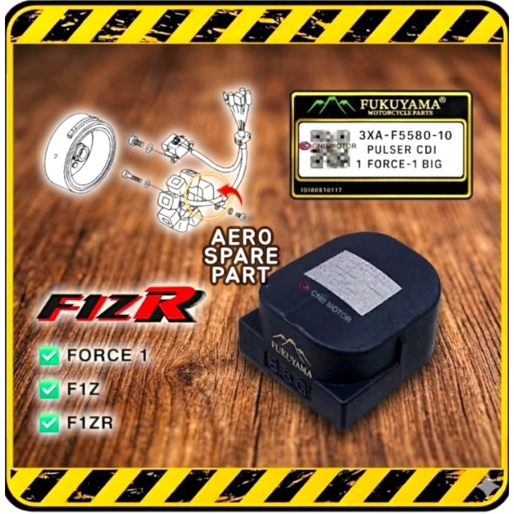 Spull Pulser Fulser Cdi Big / Besar Model Batu Force 1 / Fiz / Fizr / F1zr ( 3XA ) Merk Fukuyama