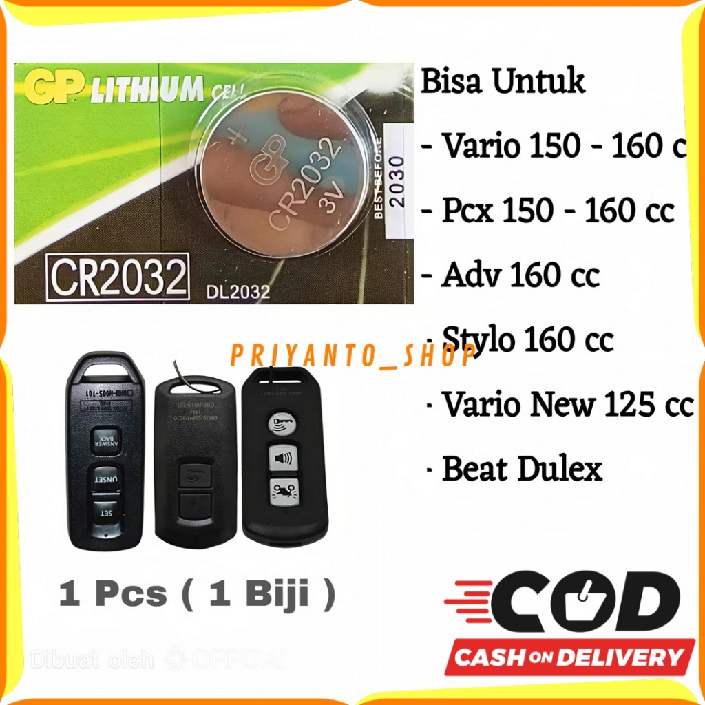 Baterai Remot Vario PCX ADV 150 160 Vario New 125 Scoopy Batre Remot Keyless