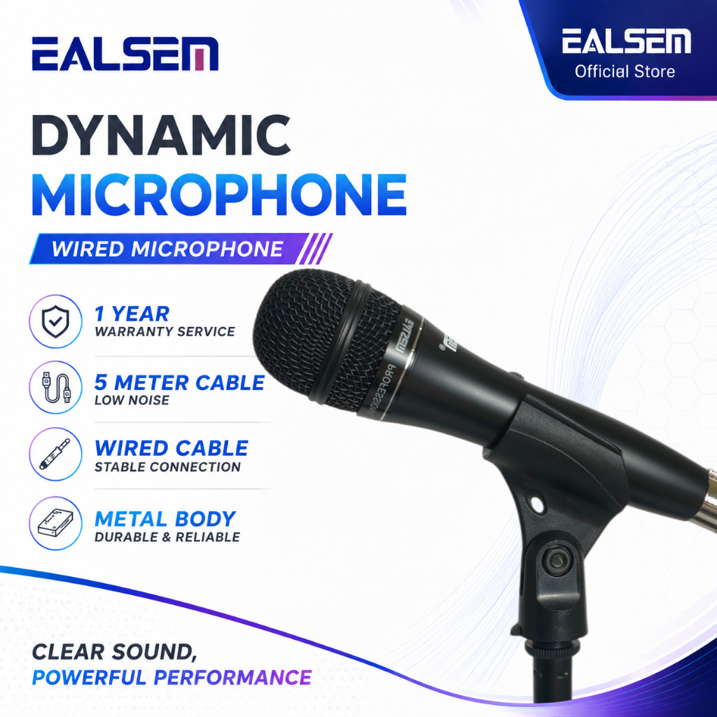 Mic Kabel Ealsem ES2700 - Mikrofon Handheld High Sensitivity, Anti Noise, Kuat di Stage, Kompatibel 