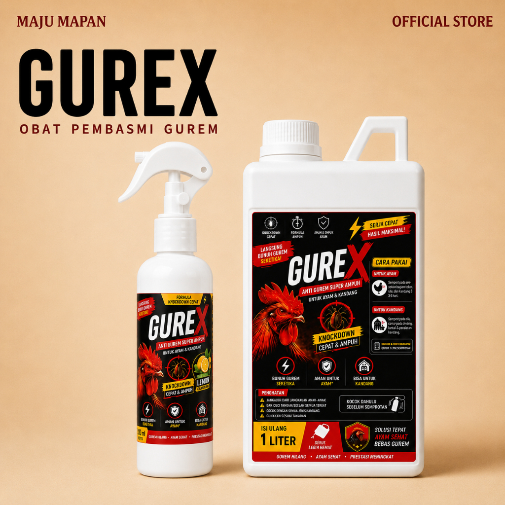 GUREX Obat Pembasmi Gurem Ayam Ampuh  | Pembasmi Kutu & Tungau ayam dan kandang