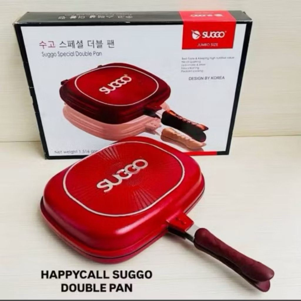 Pemanggang anti lengket - Suggo double pan 32cm praktis anti tumpah