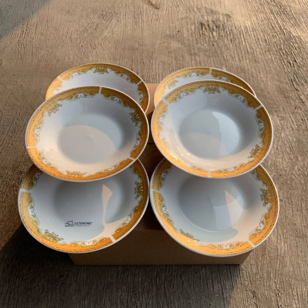 6 PCS Piring Keramik Korean Style-Piring Keramik Kue Premium-Piring Keramik Aestetic