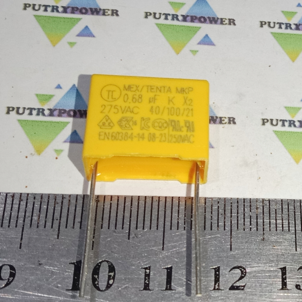 MEX/TENTA MKP 0.68uf 684  275v 15mm 0.68uf k x2 275vac  mkm 680n 680nf capasitor kapasitor 680 n 680