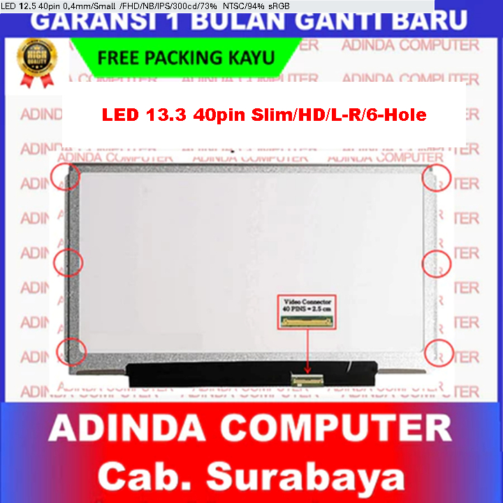 LCD LED Dell E4300 13.3 Inch 40 Slim LR 6