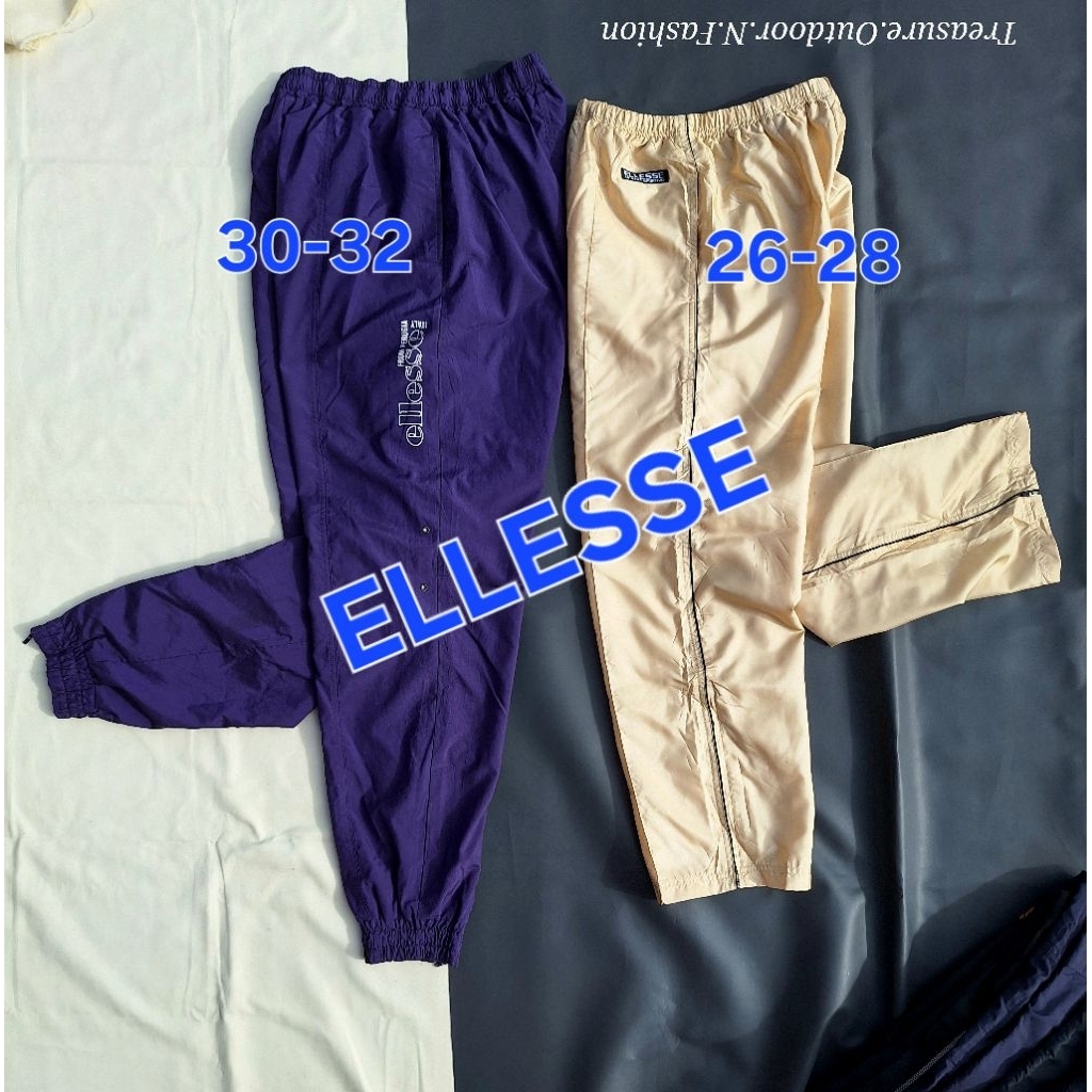 Celana ELLESSE Jogger Trainning Parasut Cream Ungu Panjang Pria Wanita Trackpants Olahraga Sport