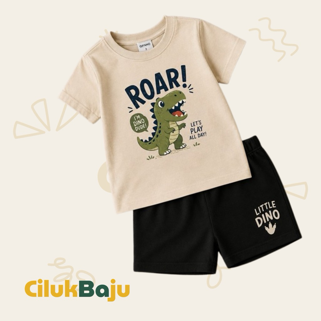 Setelan Baju Anak Jalan-jalan Bergambar
