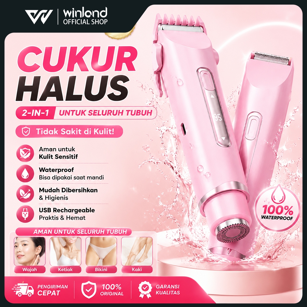 Pencukur Bulu Miss V Alat Cukur Wanita Elektrik Mini Portable  Shaver Epilator Hair Desain Kepala Ga