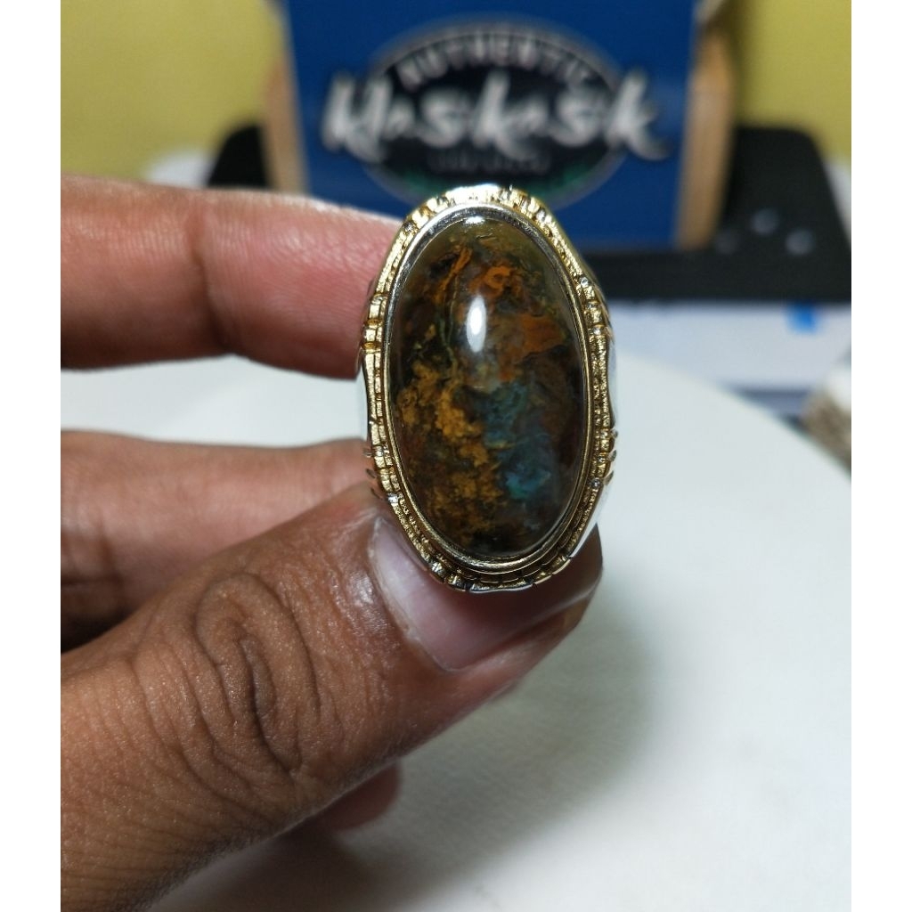 cincin bacan kembang lawasan natural langkah kristal size 8