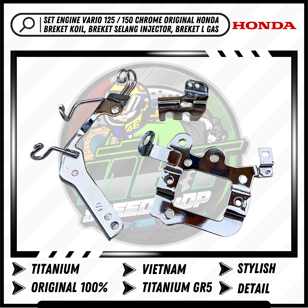 Set Engine Vario 125 150 Chrome Original Honda Breket Koil Vario Breket Injektor Vario Breket L Gas 