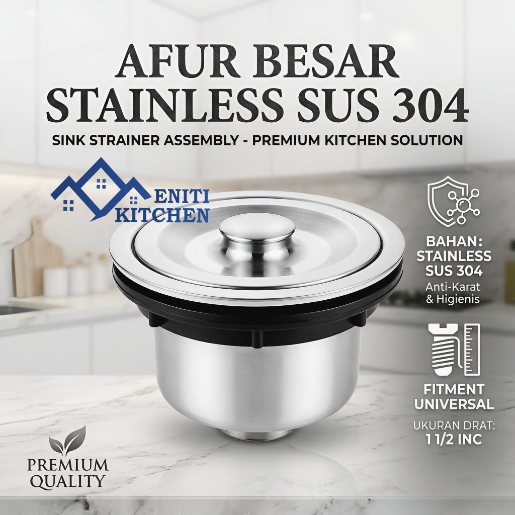 Afur Besar Kitchen Sink Stainless 14 cm / Afur Bcp / Afur Besar Bak Cuci Piring