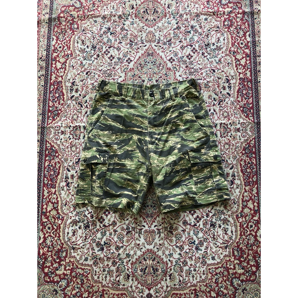 Okonkwo tiger stripe cargo shorts pants Vintage Military tiger stripe camo Hi231