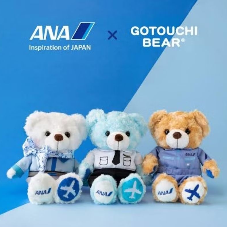 [ takeall ] kawaii bear pink takeoff keychain & gotochi bear ana airline fujisey plush