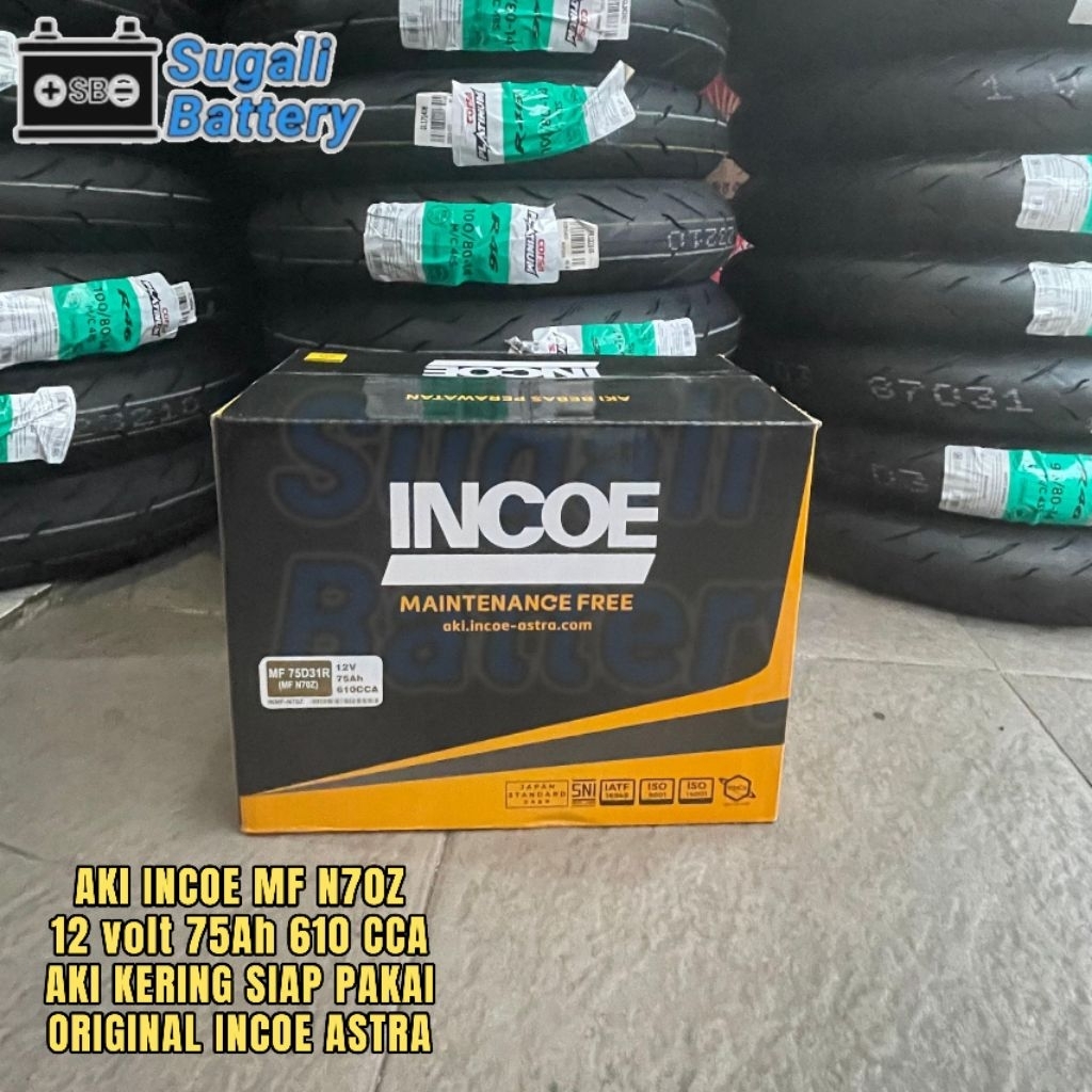Aki Mobil Isuzu Panther, Kuda, L300 INCOE ASTRA N70Z Aki Kering 12volt 75Ah ORIGINAL ASTRA