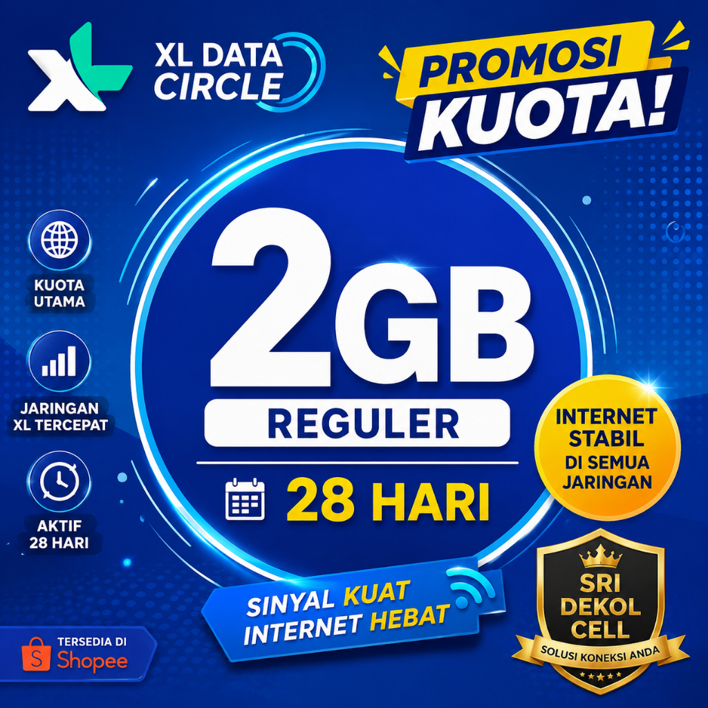 XL Data Circle 2GB Reguler 28 Hari Murah | Kuota XL 2GB Aktif 28 Hari | Paket Internet XL Promo