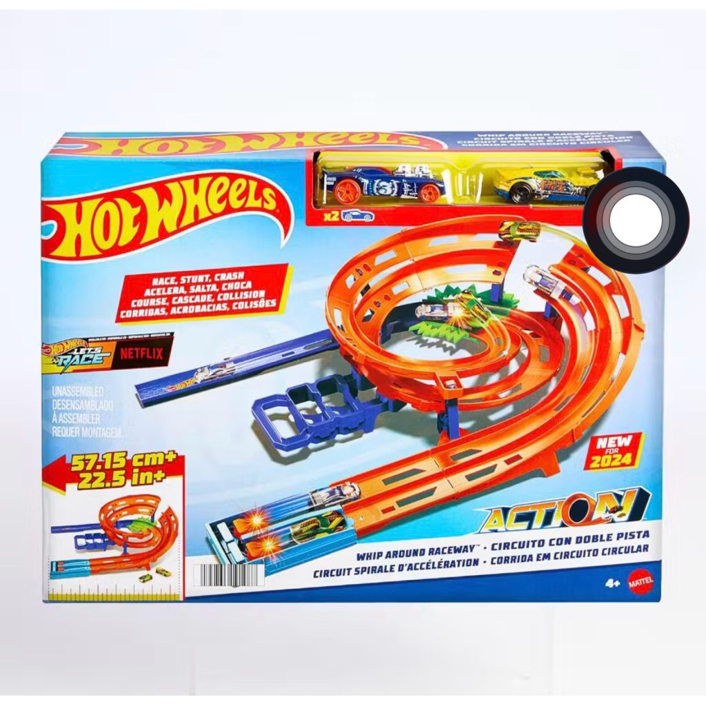 preloved Hot Wheels Hotwheels HTK17 Track Set Steep Curve Race Track Set Whip Around Raceway