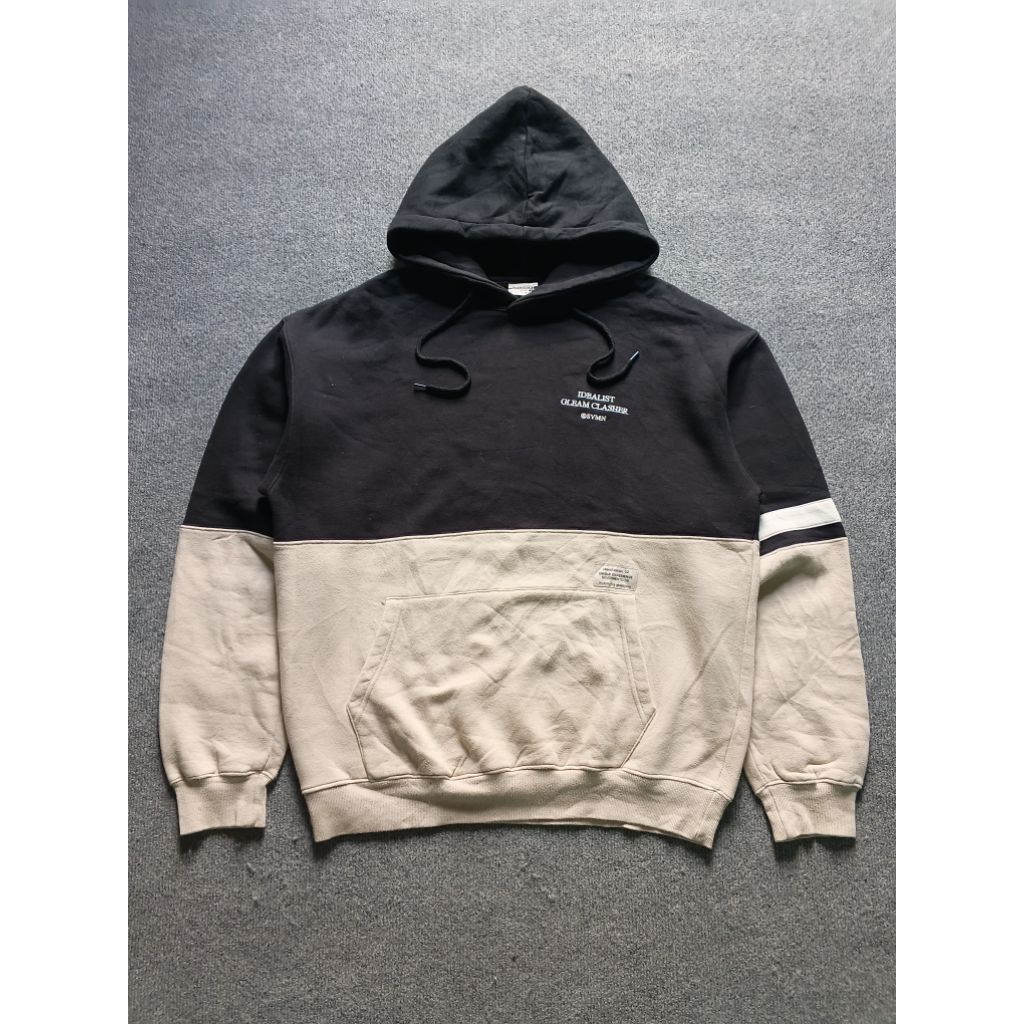Hoodie Soverment Original Two Tone Black Cream Oversize Streetwear