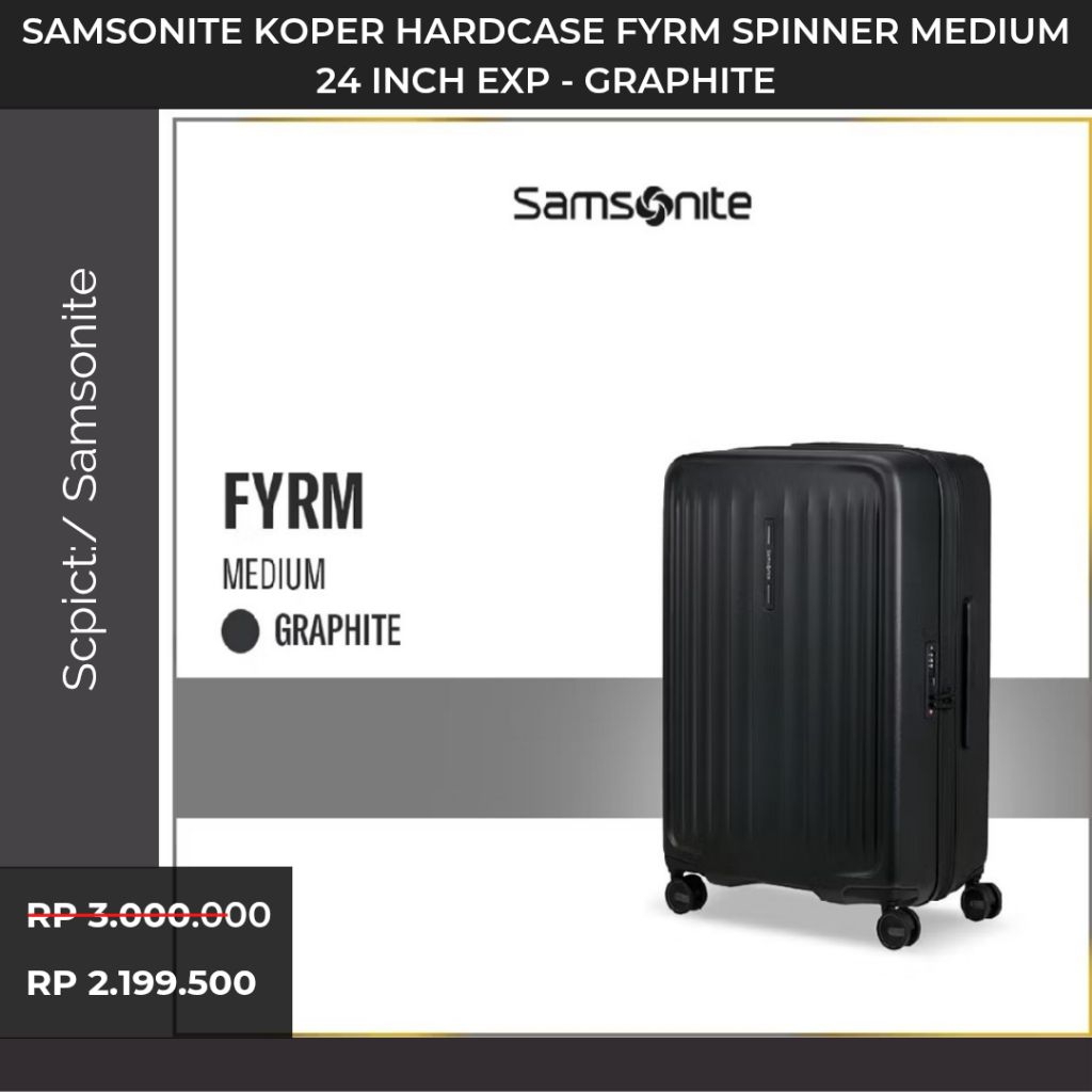 Promo Samsonite Koper Hardcase Fyrm Spinner Medium 24 Inch Exp - Graphite