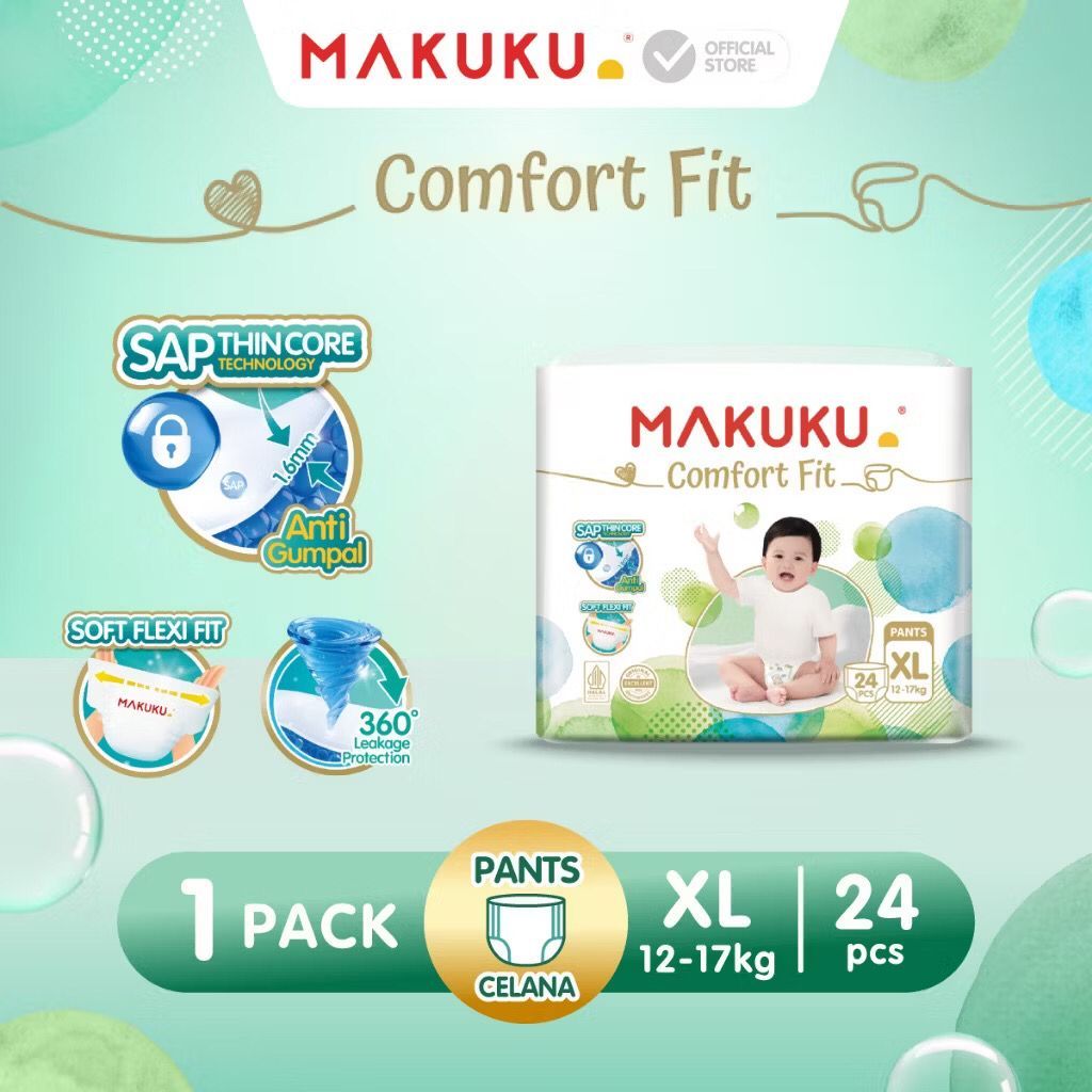 Popok Bayi Makuku Comfort Fit Tape XL24