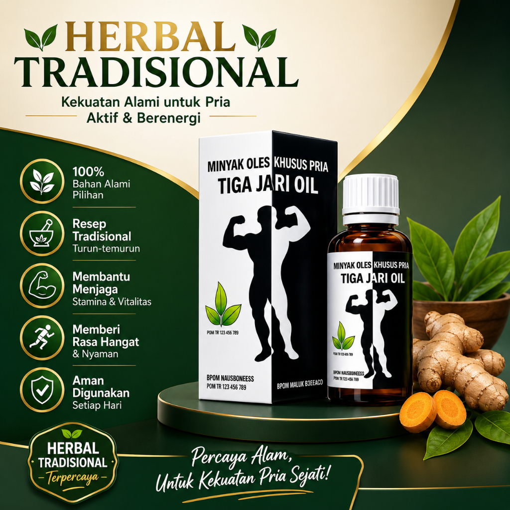 DAUN BUNGKUS PAPUA TIGA JARI OIL OBAT HERBAL TRADISIONAL ASLI