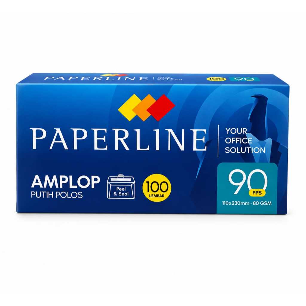 AMPLOP Putih Polos Perekat  ukuran 90 (besar), 110 (sedang), dan 104 (kecil) Merk Paperline