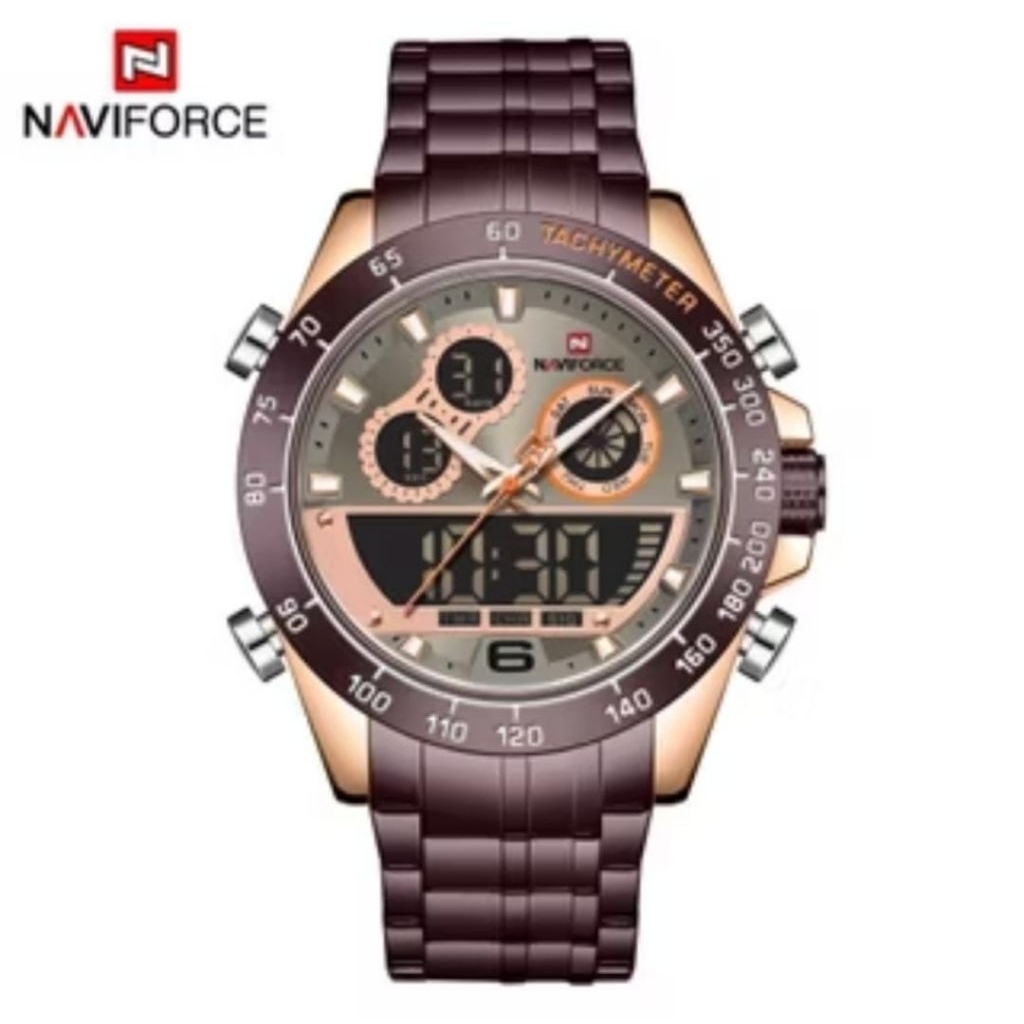 Jam Tangan Pria Rantai Besi Naviforce NF 9188 Original