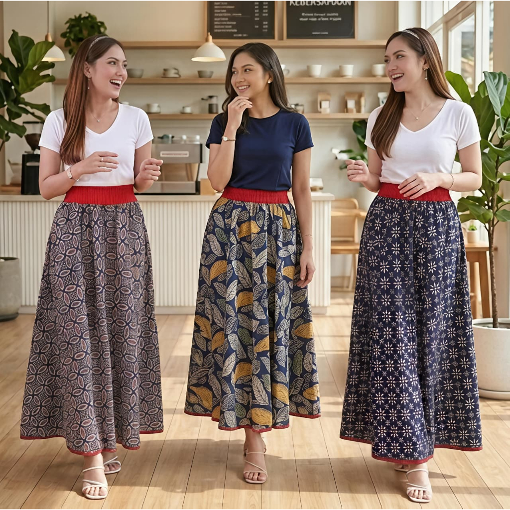 KSO BATIK / ROK BATIK KLOK MODEL TERBARU / ROK BATIK SOLO BAHAN KATUN