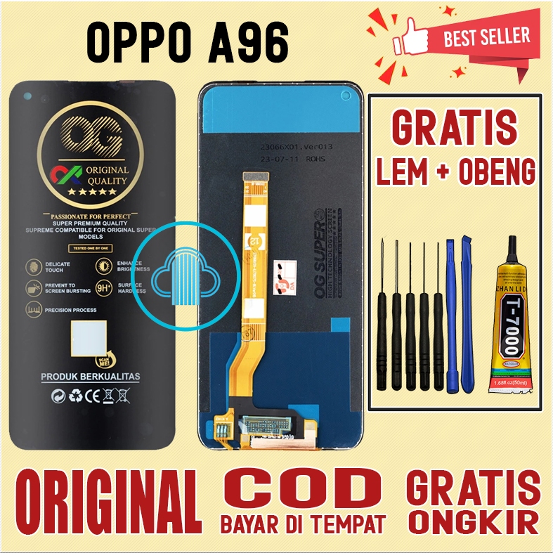 GRATIS LEM OBENG LCD TOUCHSCREEN OPPO A96 LAYARSENTUH OPPO A SERIES ORIGINAL ORI ALL MEREK FULLSET O