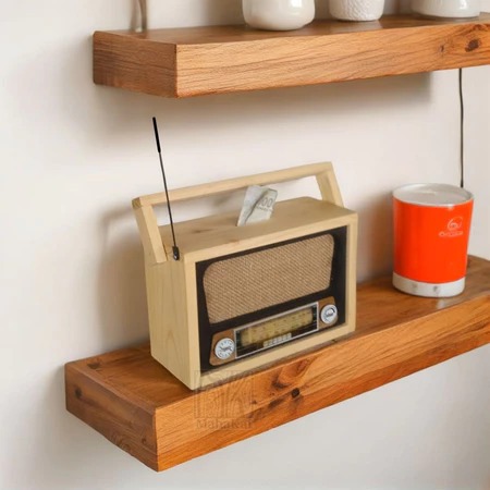 Celengan kayu bentuk radio retro vintage jadul unik estetik pajangan dekorasi kantor cafe hadiah suv