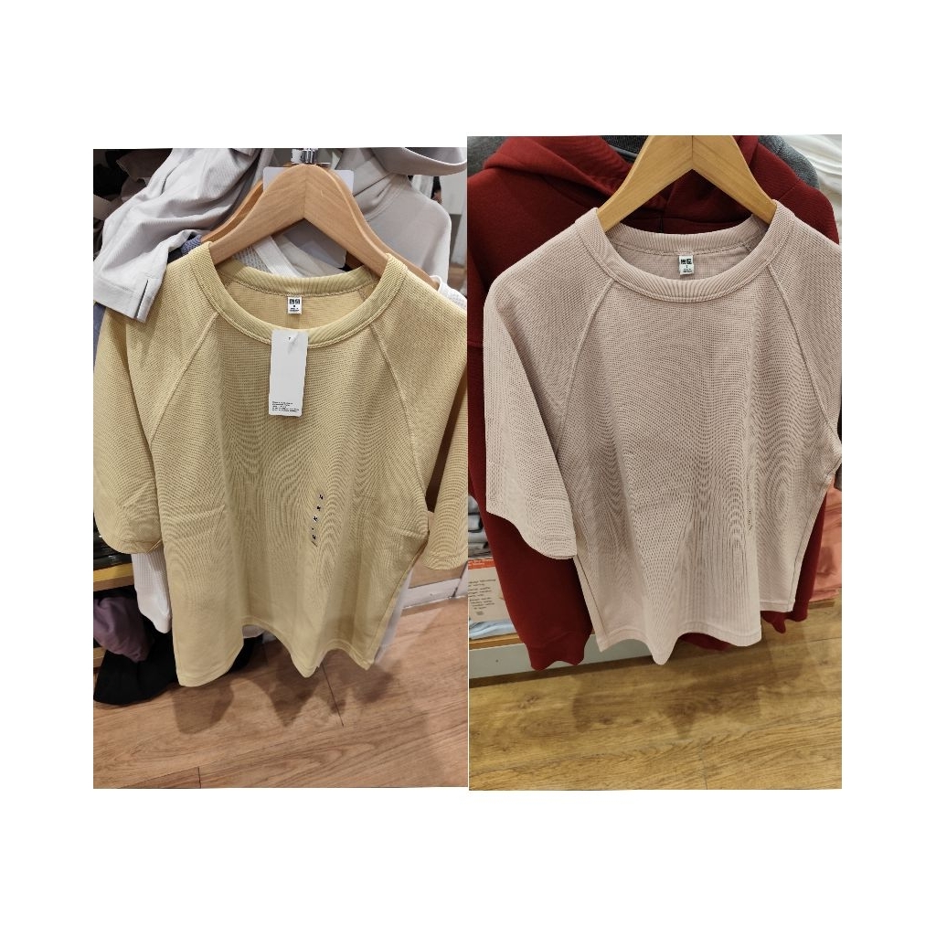 Kaos Dry Waffle Crew Neck Pria Uniqlo (Unisex)